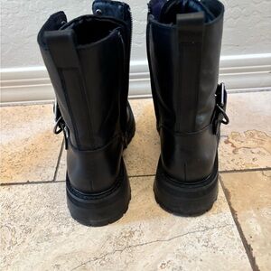 Dolce Vita Black Leather Lace-Up Boots